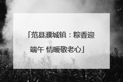 范县濮城镇：粽香迎端午 情暖敬老心