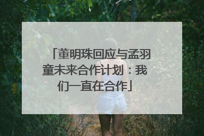 董明珠回应与孟羽童未来合作计划：我们一直在合作
