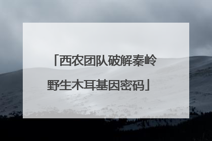 西农团队破解秦岭野生木耳基因密码