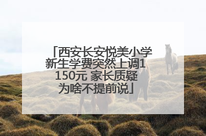 西安长安悦美小学新生学费突然上调1150元 家长质疑为啥不提前说