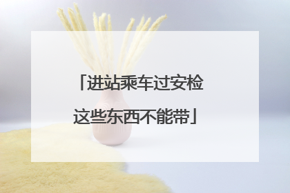 进站乘车过安检 这些东西不能带