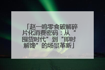 赵一鸣零食破解碎片化消费密码：从“囤货时代”到“即时解馋”的场景革新