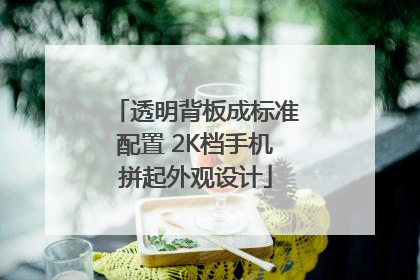 透明背板成标准配置 2K档手机拼起外观设计
