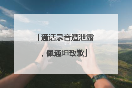 通话录音遭泄露，佩通坦致歉