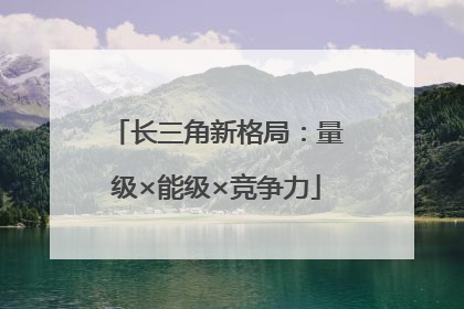 长三角新格局：量级×能级×竞争力