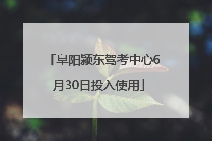 阜阳颍东驾考中心6月30日投入使用