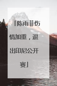 陈雨菲伤情加重，退出印尼公开赛