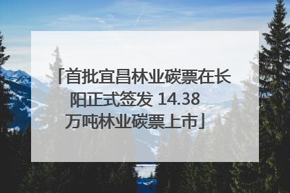 首批宜昌林业碳票在长阳正式签发 14.38万吨林业碳票上市