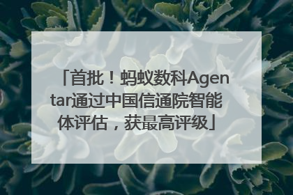 首批！蚂蚁数科Agentar通过中国信通院智能体评估，获最高评级