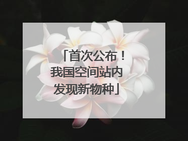 首次公布！我国空间站内发现新物种