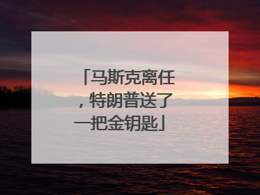 马斯克离任，特朗普送了一把金钥匙