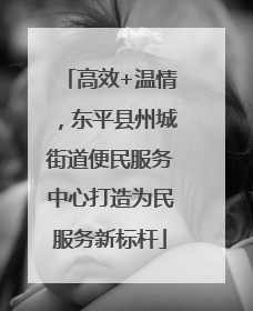 高效+温情，东平县州城街道便民服务中心打造为民服务新标杆
