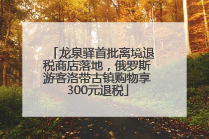 龙泉驿首批离境退税商店落地，俄罗斯游客洛带古镇购物享300元退税