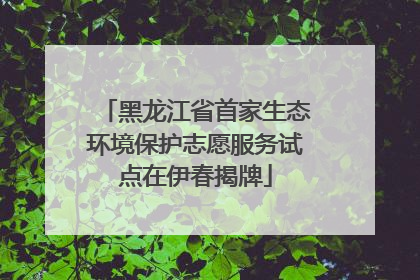 黑龙江省首家生态环境保护志愿服务试点在伊春揭牌