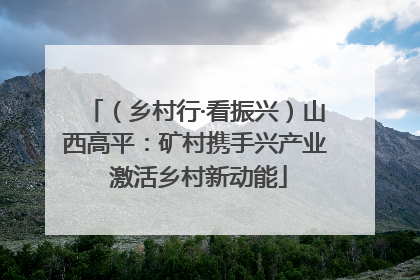 （乡村行·看振兴）山西高平：矿村携手兴产业 激活乡村新动能