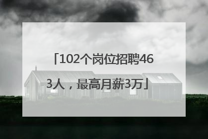 102个岗位招聘463人，最高月薪3万