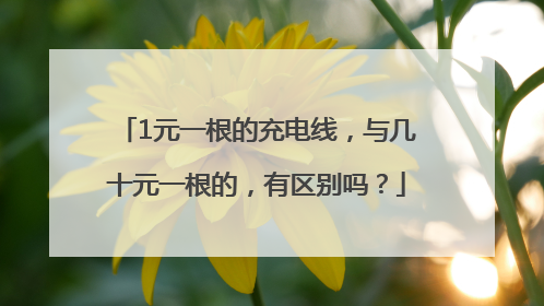 1元一根的充电线，与几十元一根的，有区别吗？