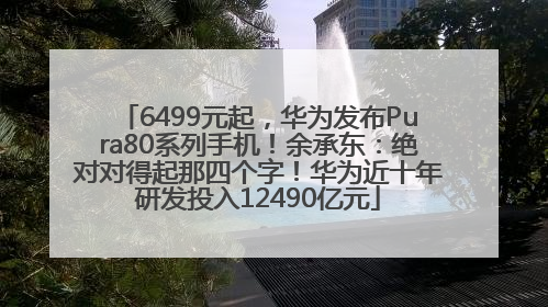6499元起，华为发布Pura80系列手机！余承东：绝对对得起那四个字！华为近十年研发投入12490亿元