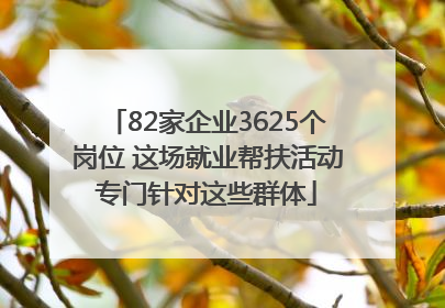 82家企业3625个岗位 这场就业帮扶活动专门针对这些群体